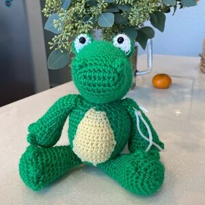 Green Handmade Crocheted Plush Alligator